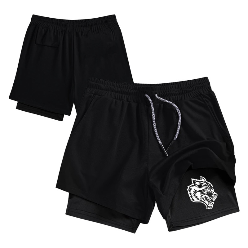 Compression Shorts Athletes - 스트리트웨어 남성용 이중 레이어 2-in-1 캐주얼