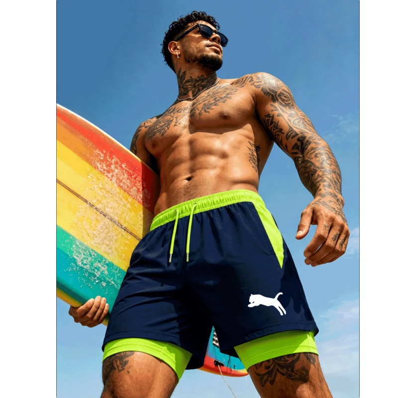 Compression Shorts Athletes - 2026 남성용 퀵 드라이 샤크 레터