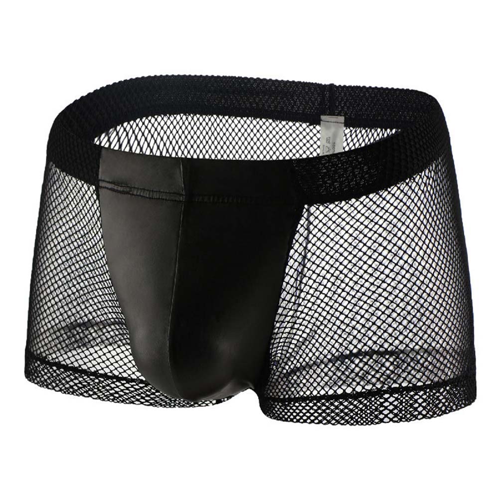 Pouch Boxer Pouch - 남성 메쉬 시스루 복서 팬츠 통기성