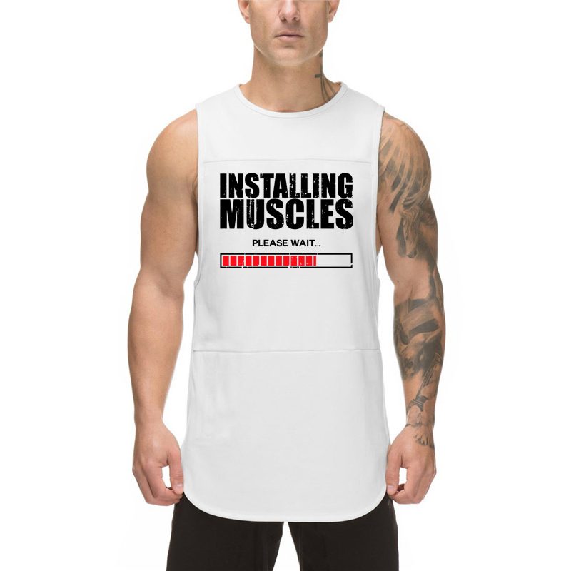 Sleeveless Undershirt - 여름 남성 스포츠 조끼 심플 프린트