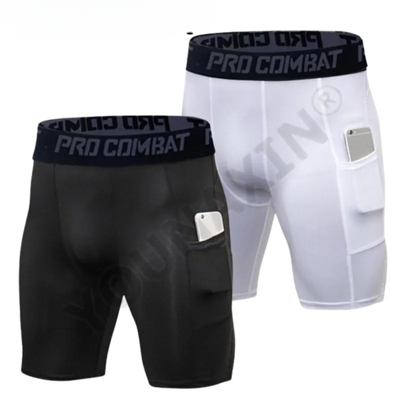 Compression Shorts Athletes - 남성용 포켓이 있는 짐 반바지, 남성용
