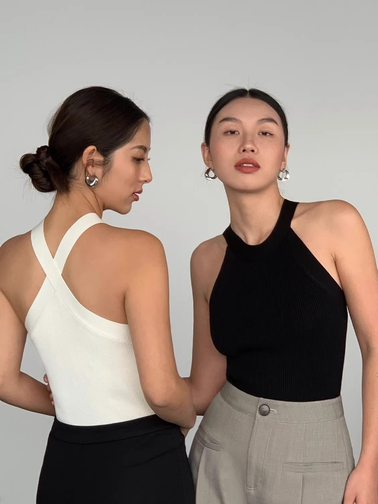 Suspender Tank Top - AOSSVIAO 2026 여름 슬림 렌더링 숏탑