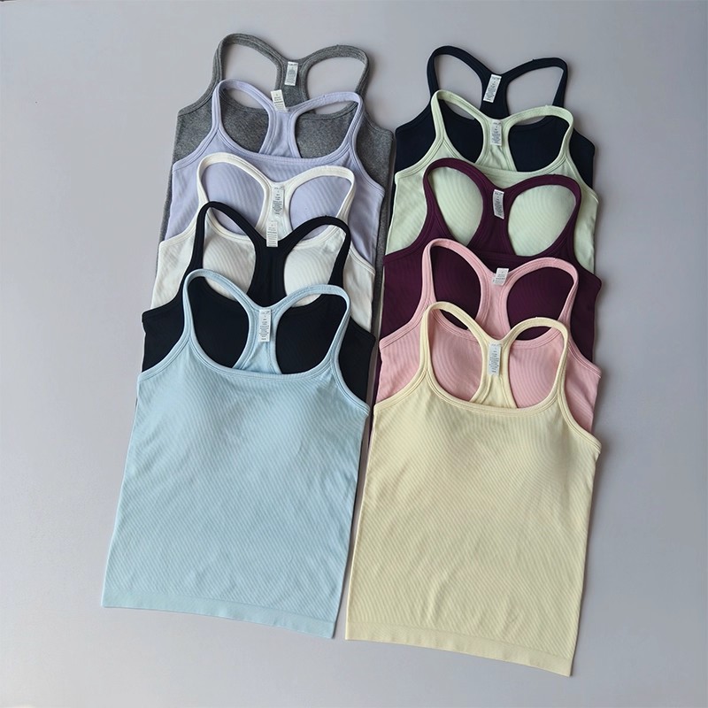 Tank Top Ribbed - 여름 여성 요가 캐미솔 스포츠 베스트