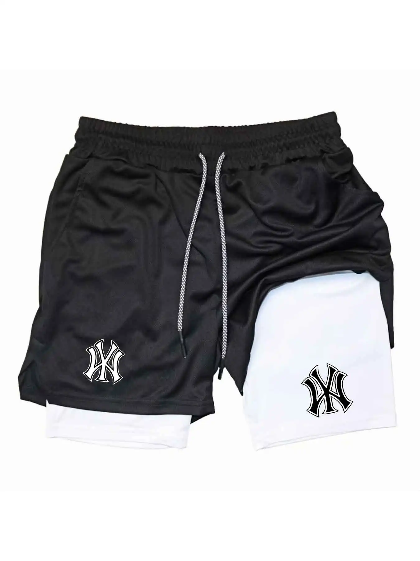 Compression Shorts Athletes - 남성용 2 in 1 로고 프린트