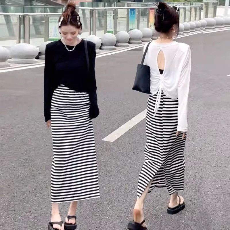 Base Layer Top - 봄가을 긴팔 티셔츠 자외선 차단 루즈핏