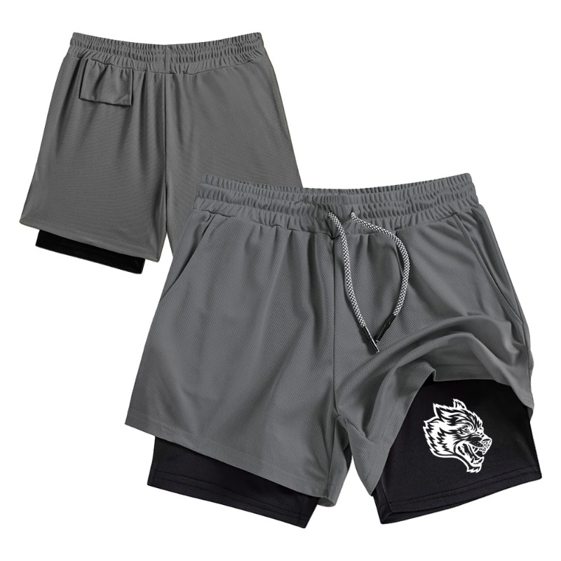 스트리트웨어 남성용 이중 레이어 2-in-1 캐주얼 러 - Compression Shorts Athletes 리뷰 및 가격