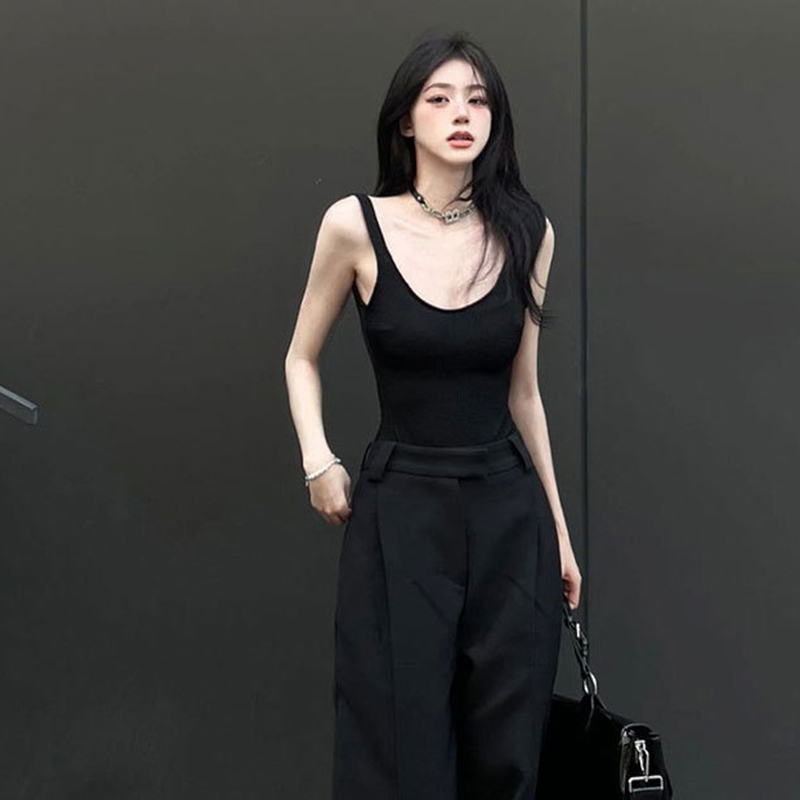 블랙 스트랩 바디수트 섹시한 백리스 리브 바디수트 롬퍼 - Tank Top Ribbed 리뷰 및 가격