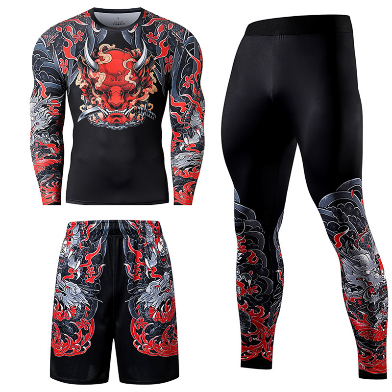 2/3PCS 남자 주짓수 운동복 압축 세트 운동복 체육 - Compression Long Pant 리뷰 및 가격