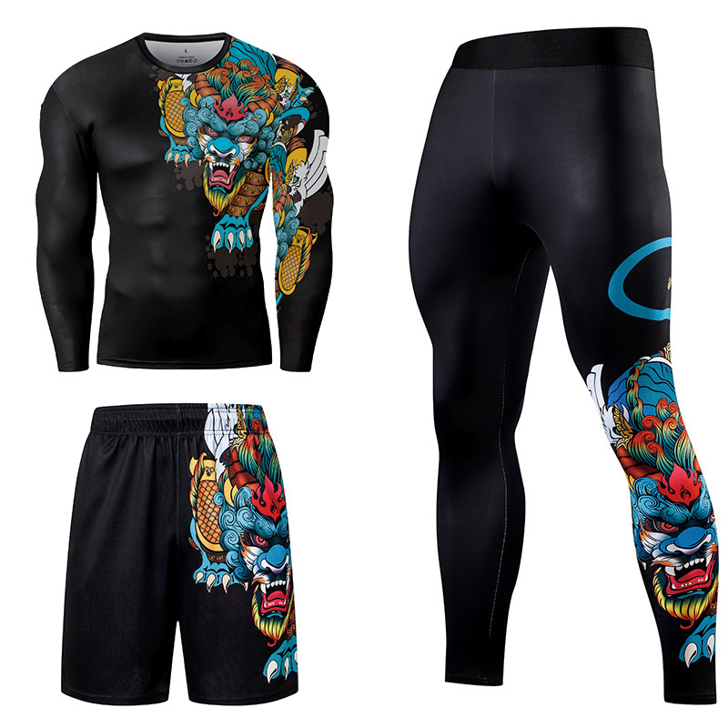 2/3PCS 남자 주짓수 운동복 압축 세트 운동복 체육 - Compression Long Pant 리뷰 및 가격