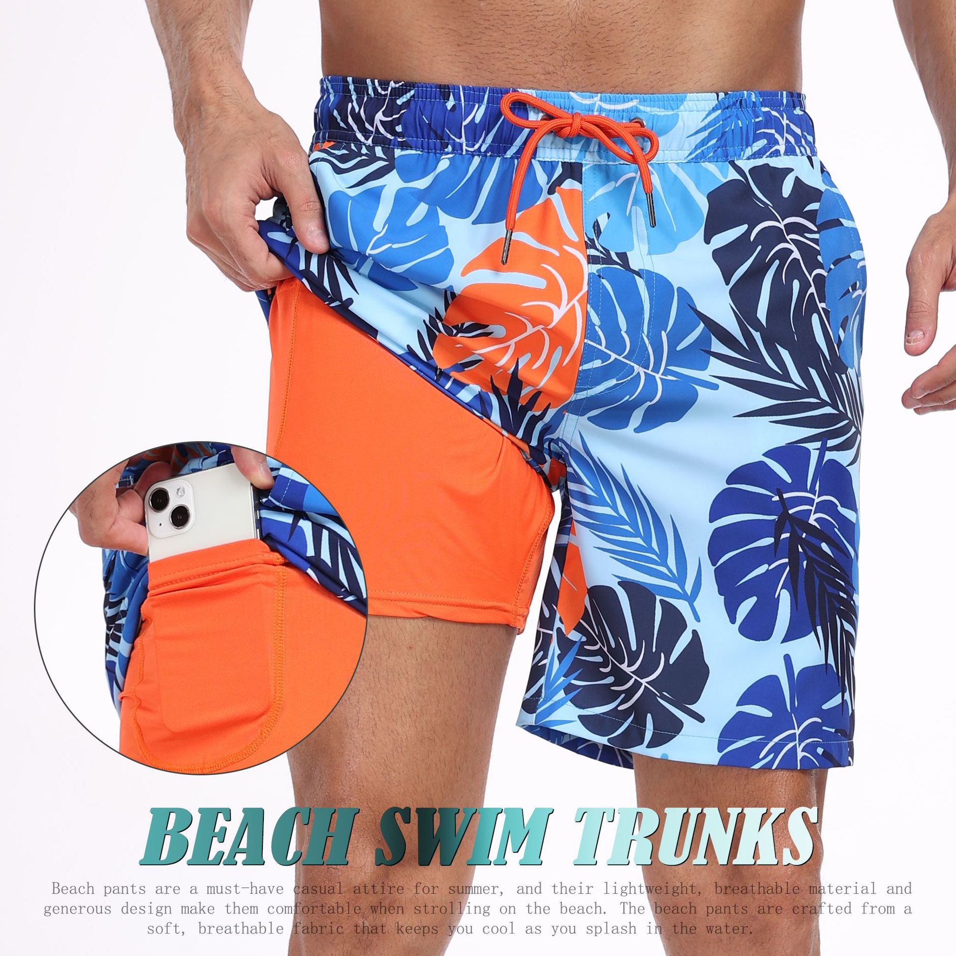 남성용 상어 패턴 2 in 1 보드숏 드로스트링 롱 팬 - Long Leg Trunk Men 리뷰 및 가격