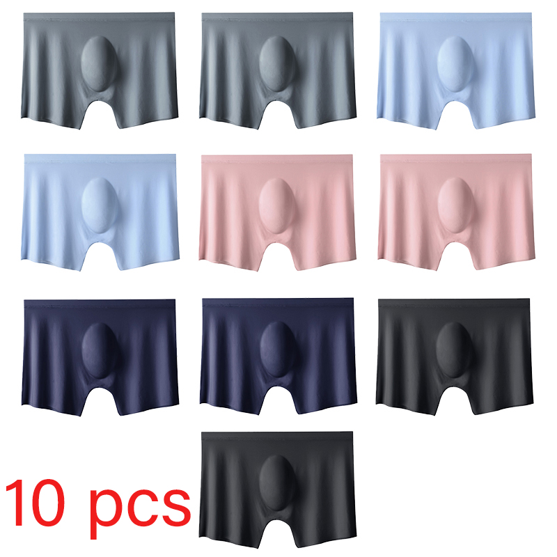 10 개/몫 남자 여름 얼음 실크 복서 팬티 원활한 속 - Boxer Shorts Modal 리뷰 및 가격