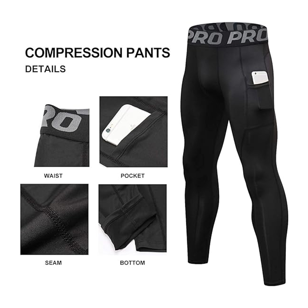 남성용 압축 바지 롱 존스 남성용 레깅스 포켓 포함 체 - Compression Long Pant 리뷰 및 가격