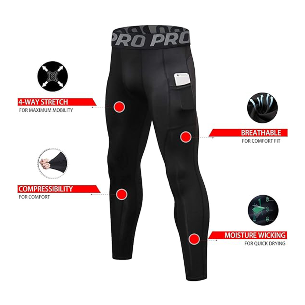 남성용 압축 바지 롱 존스 남성용 레깅스 포켓 포함 체 - Compression Long Pant 리뷰 및 가격