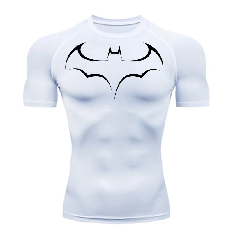 박쥐 프린트 남성용 타이트 티셔츠 러닝 컴프레션 티셔츠 - T Shirt Tight Fit 리뷰 및 가격