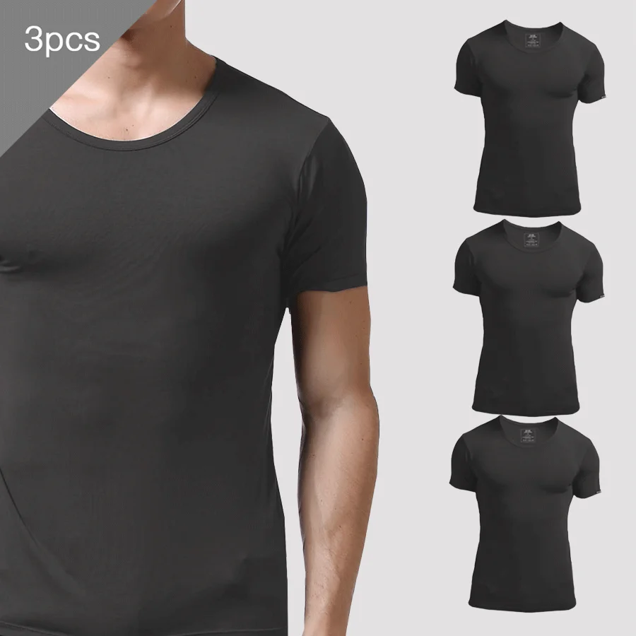 3PCS 남성용 여름 반팔 티셔츠, 얇은 크루넥 슬림핏 - Undershirt Crew Neck 리뷰 및 가격