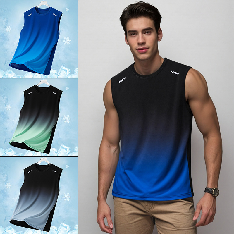 남성 그라데이션 스포츠 조끼 경량 민소매 라운드넥 티셔 - Sleeveless Undershirt 리뷰 및 가격