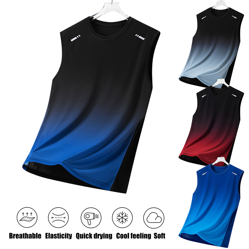 남성 그라데이션 스포츠 조끼 경량 민소매 라운드넥 티셔 - Sleeveless Undershirt 리뷰 및 가격
