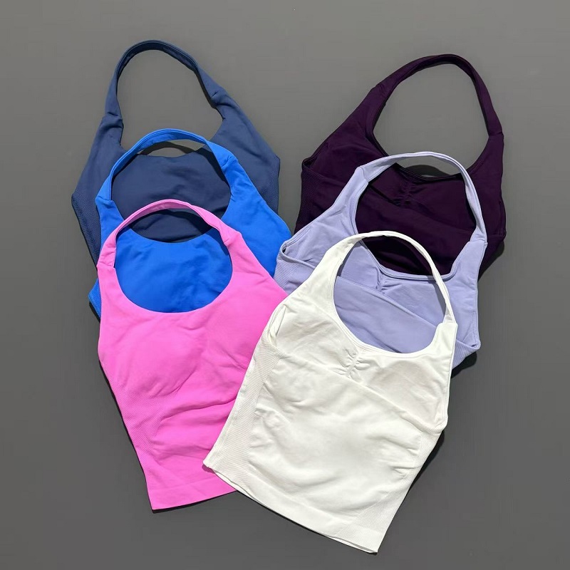 여성용 짐 탱크탑 오픈백 스포츠 롱라인 홀터 부드러운  - Suspender Tank Top 리뷰 및 가격