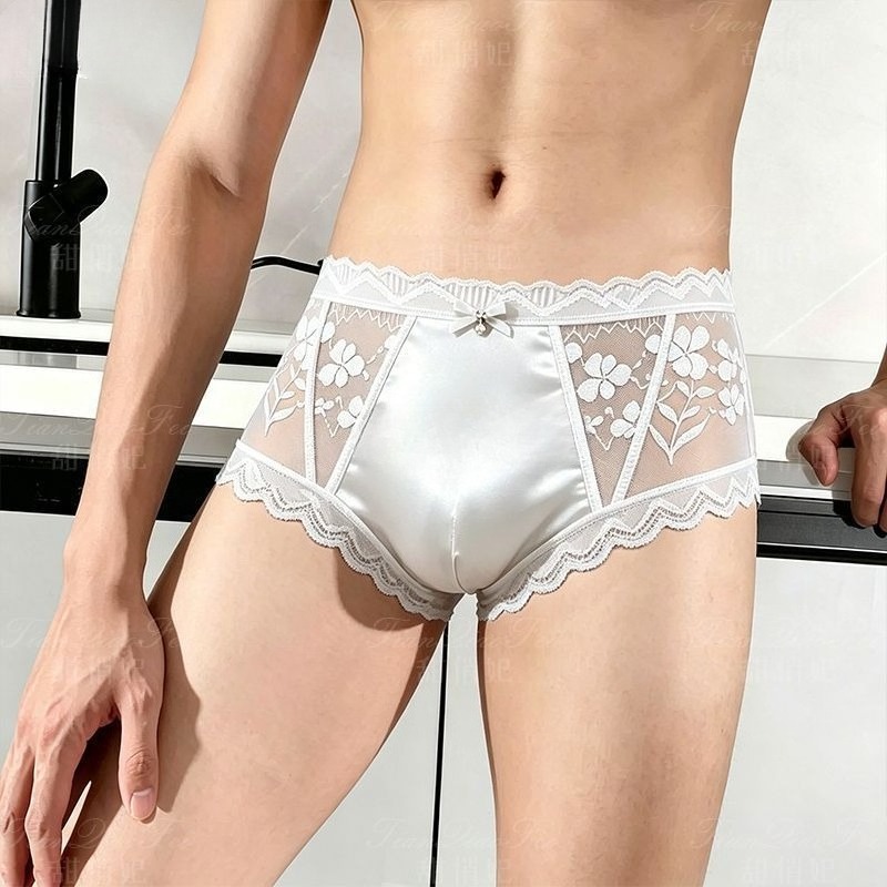 2PCS 이음매없는 울트라 얇은 시스루 메쉬 레이스 남 - Pouch Boxer Pouch 리뷰 및 가격