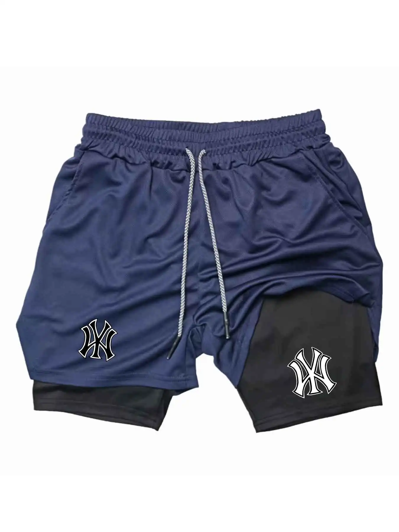 남성용 2 in 1 로고 프린트 스포츠 반바지 속건 드 - Compression Shorts Athletes 리뷰 및 가격