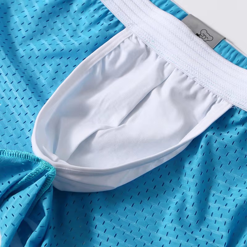 남성용 메쉬 라운지 반바지 빈티지 프린트 화이트 트림  - Mesh Sport Boxer 리뷰 및 가격