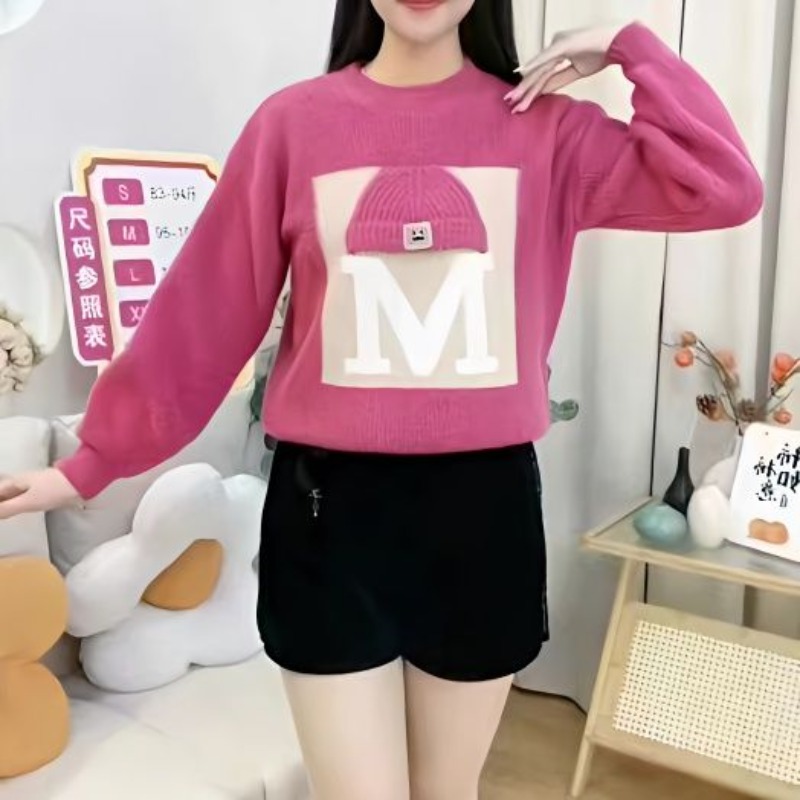 여성용 크루 넥 나사 스레드 솔리드 레터 프린트 긴팔  - Undershirt Crew Neck 리뷰 및 가격