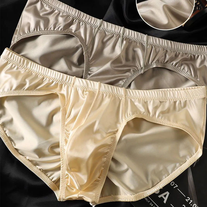 4pcs 남성용 브리프 반짝이는 새틴 로우라이즈 섹시  - Boxer Shorts Modal 리뷰 및 가격
