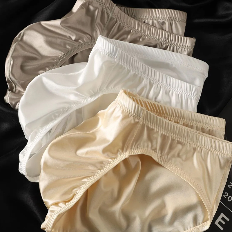 4pcs 남성용 브리프 반짝이는 새틴 로우라이즈 섹시  - Boxer Shorts Modal 리뷰 및 가격
